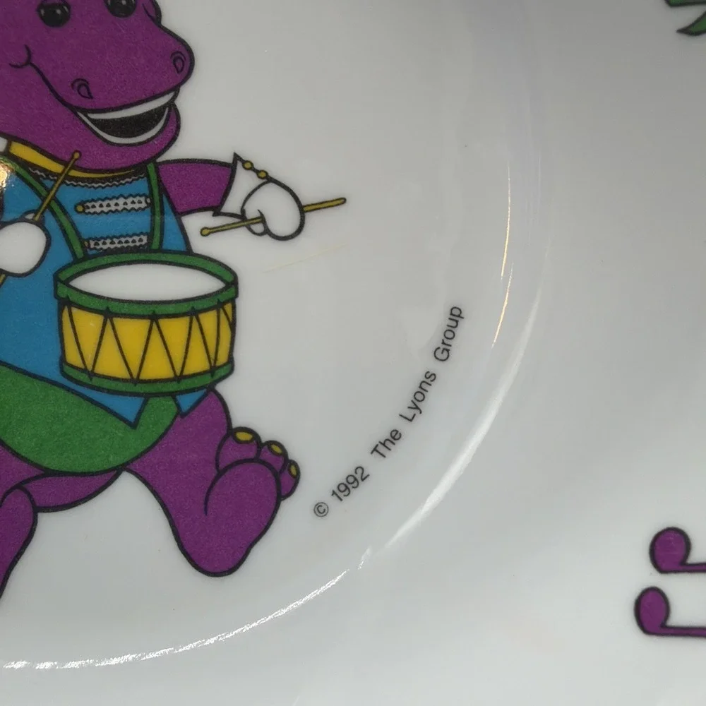 Vintage 1992 Barney The Purple Dinosaur Child's Melamine Bowl